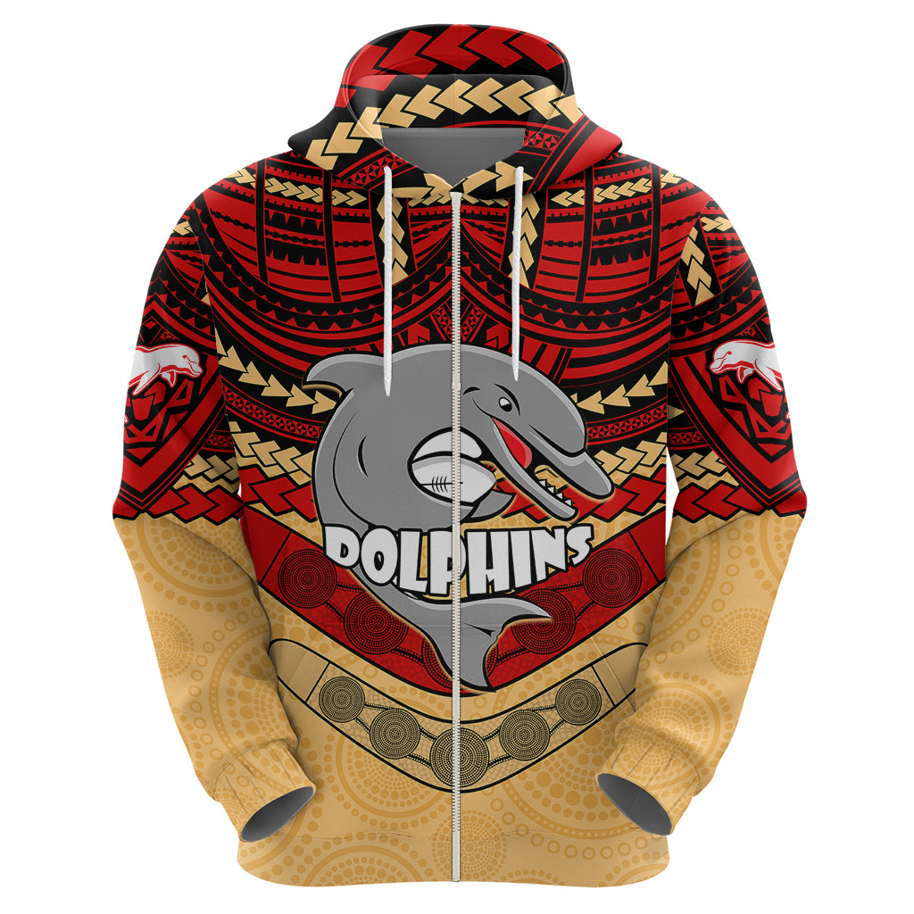 Custom Dolphins Rugby Hoodie Polynesian and Aboriginal Vibe LT9 - Vibe Hoodie Shop