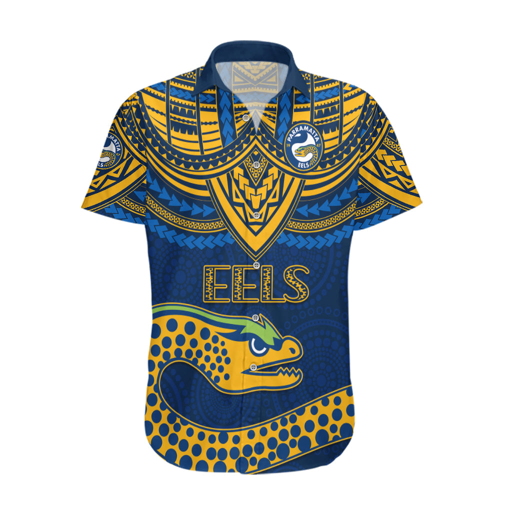 Eels Rugby Hawaiian Shirt Polynesian and Aboriginal Vibe - Vibe Hoodie Shop