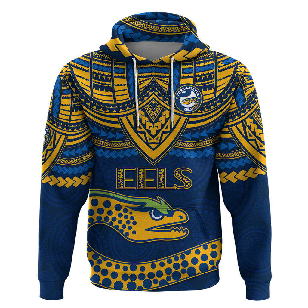 Eels Rugby Hoodie Polynesian and Aboriginal Vibe LT9 - Vibe Hoodie Shop