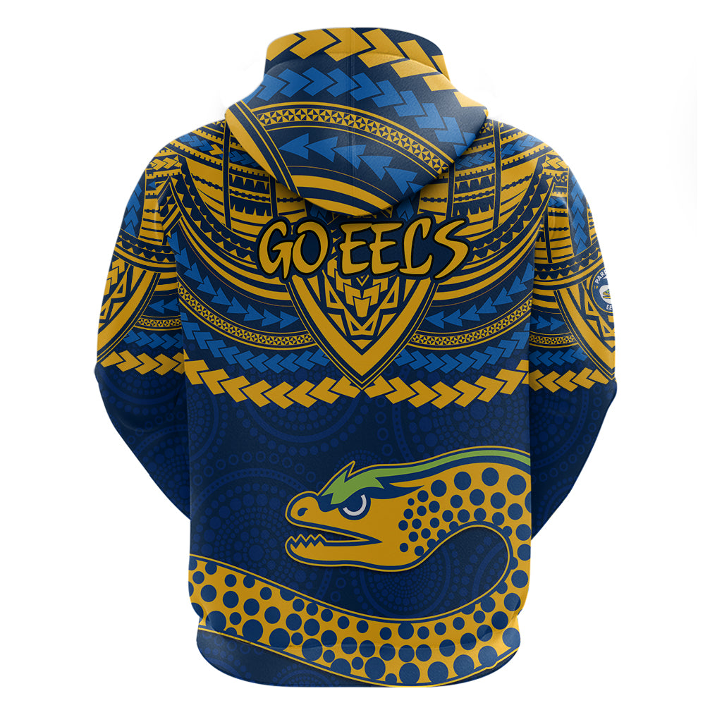 Eels Rugby Hoodie Polynesian and Aboriginal Vibe LT9 - Vibe Hoodie Shop