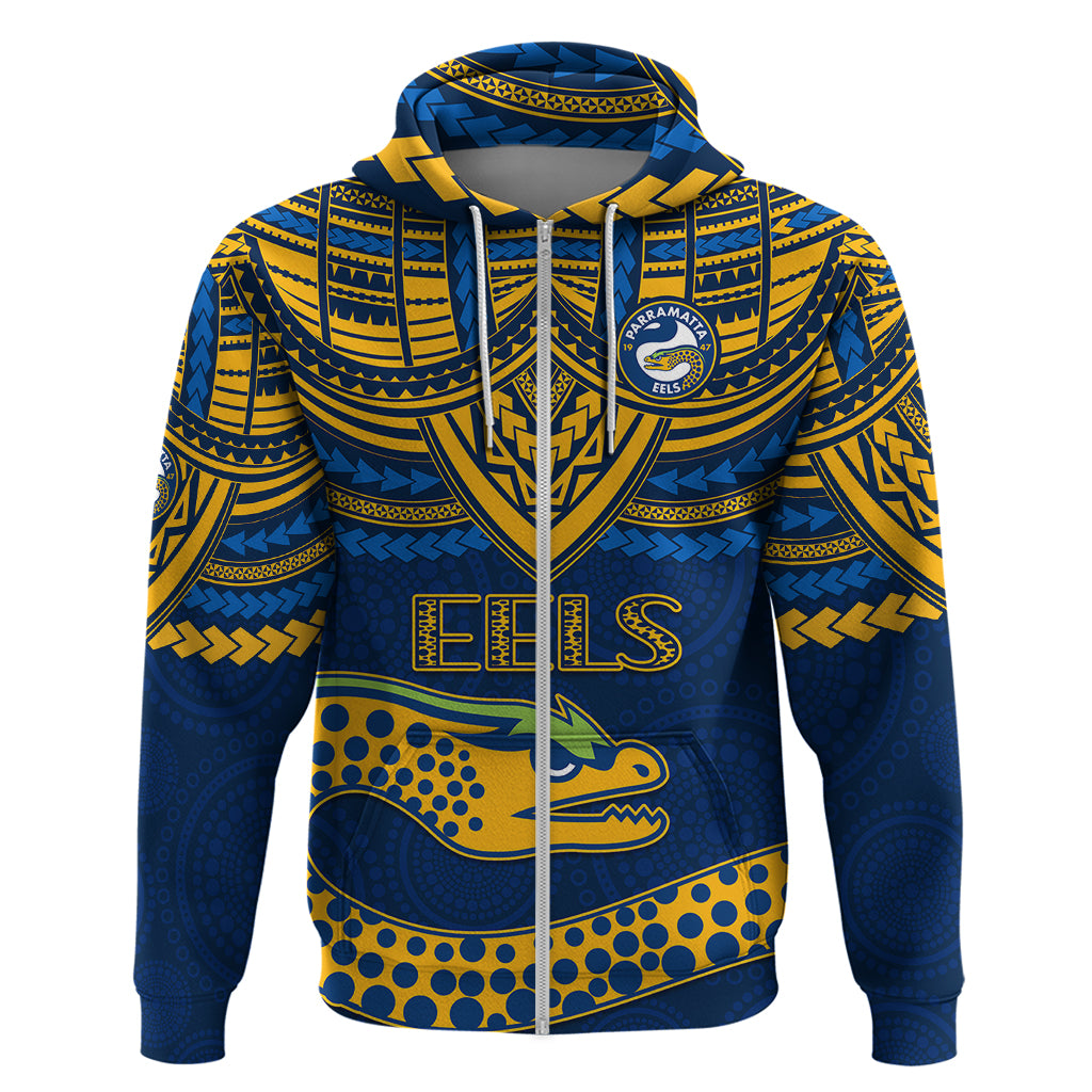 Eels Rugby Hoodie Polynesian and Aboriginal Vibe LT9 - Vibe Hoodie Shop