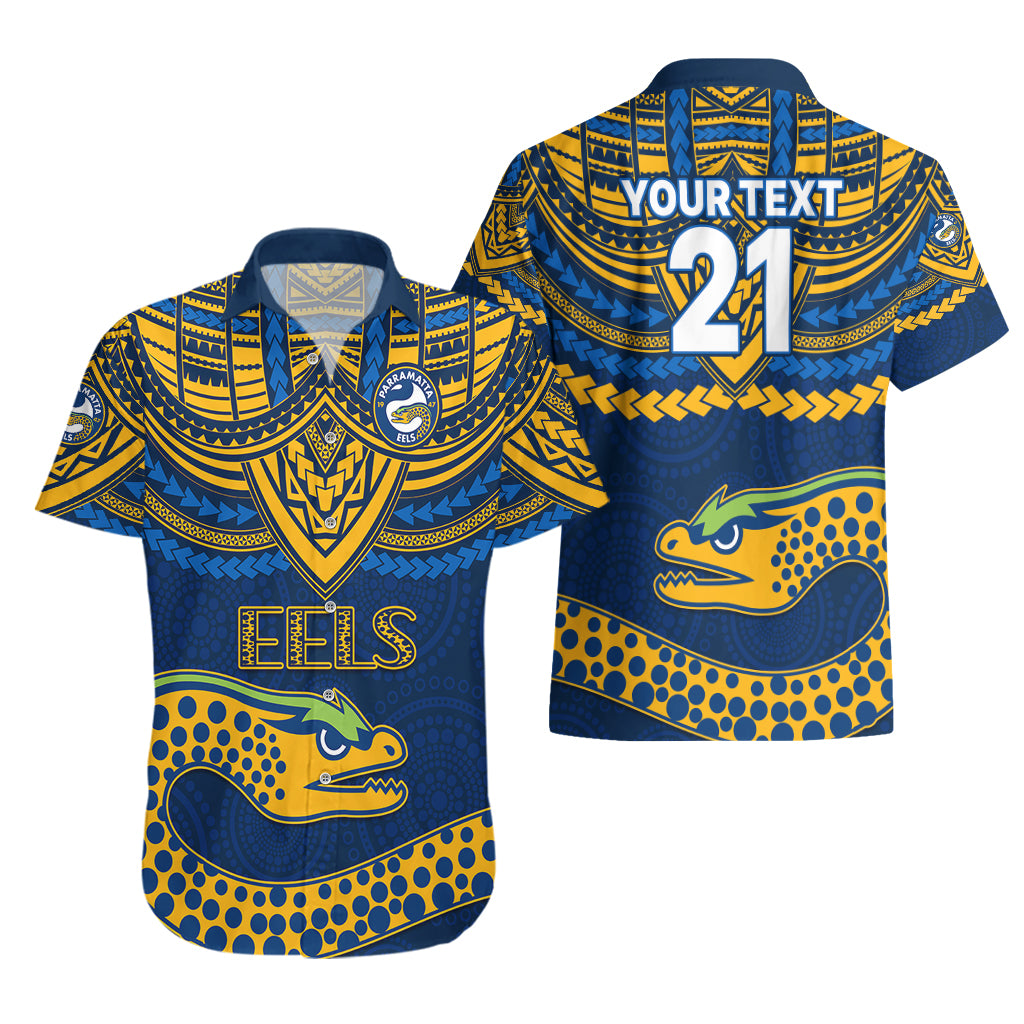 Custom Eels Rugby Hawaiian Shirt Polynesian and Aboriginal Vibe - Vibe Hoodie Shop