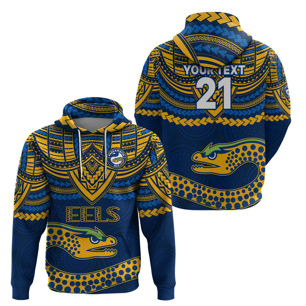 Custom Eels Rugby Hoodie Polynesian and Aboriginal Vibe LT9 - Vibe Hoodie Shop