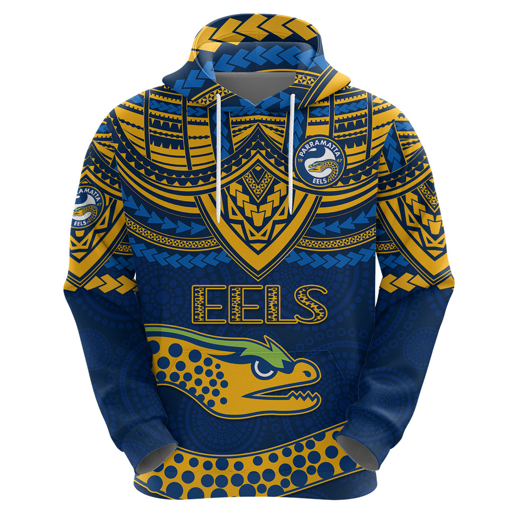 Custom Eels Rugby Hoodie Polynesian and Aboriginal Vibe LT9 - Vibe Hoodie Shop