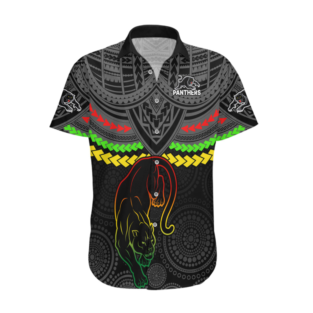 Custom Panthers Rugby Hawaiian Shirt Polynesian and Aboriginal Vibe - Vibe Hoodie Shop
