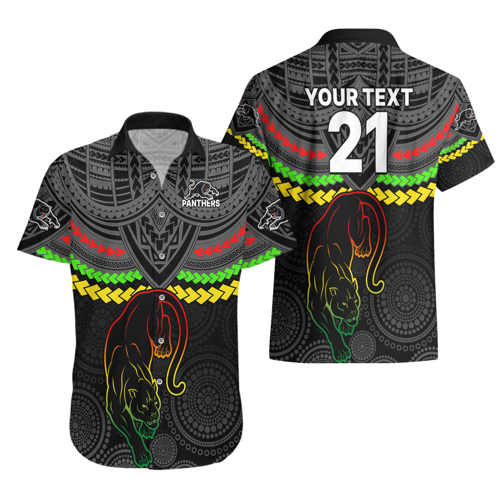Custom Panthers Rugby Hawaiian Shirt Polynesian and Aboriginal Vibe - Vibe Hoodie Shop
