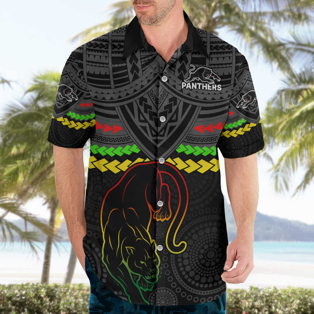 Custom Panthers Rugby Hawaiian Shirt Polynesian and Aboriginal Vibe - Vibe Hoodie Shop