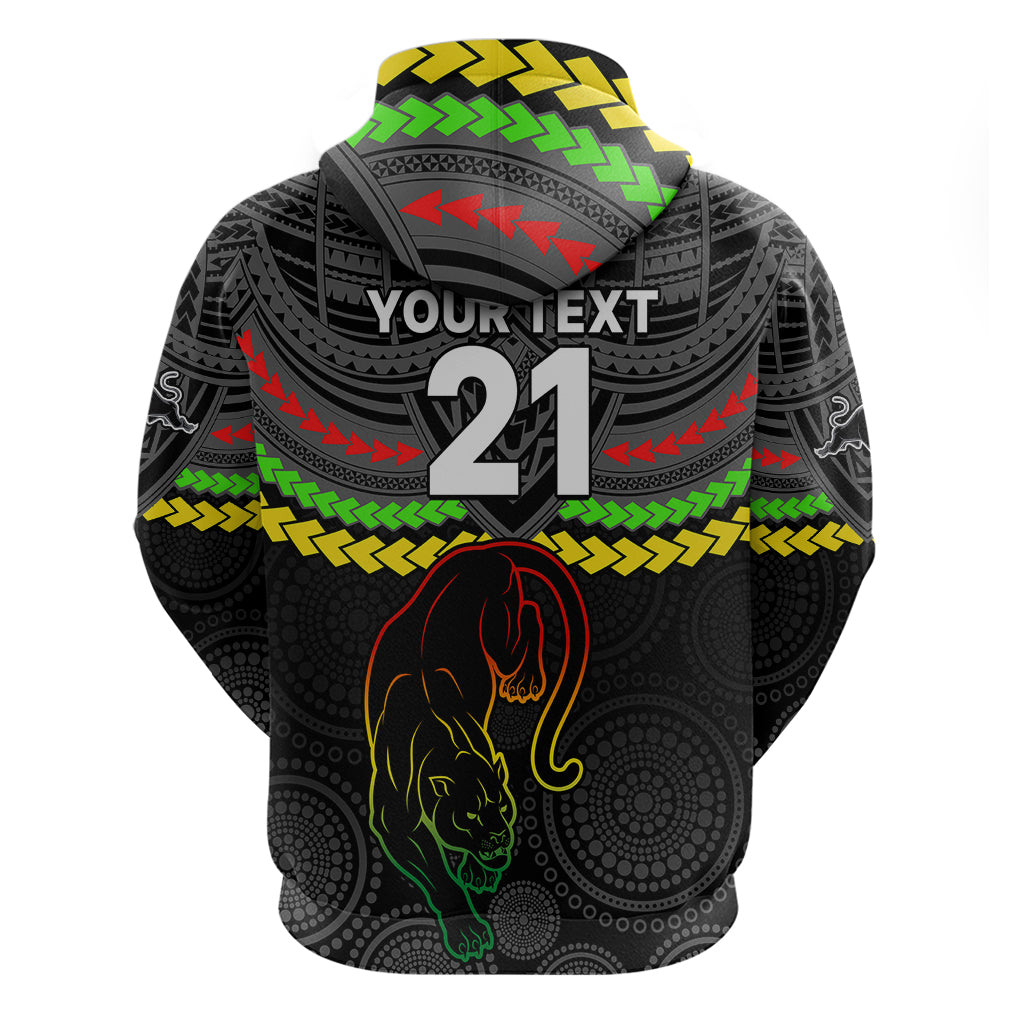 Custom Panthers Rugby Hoodie Polynesian and Aboriginal Vibe LT9 - Vibe Hoodie Shop