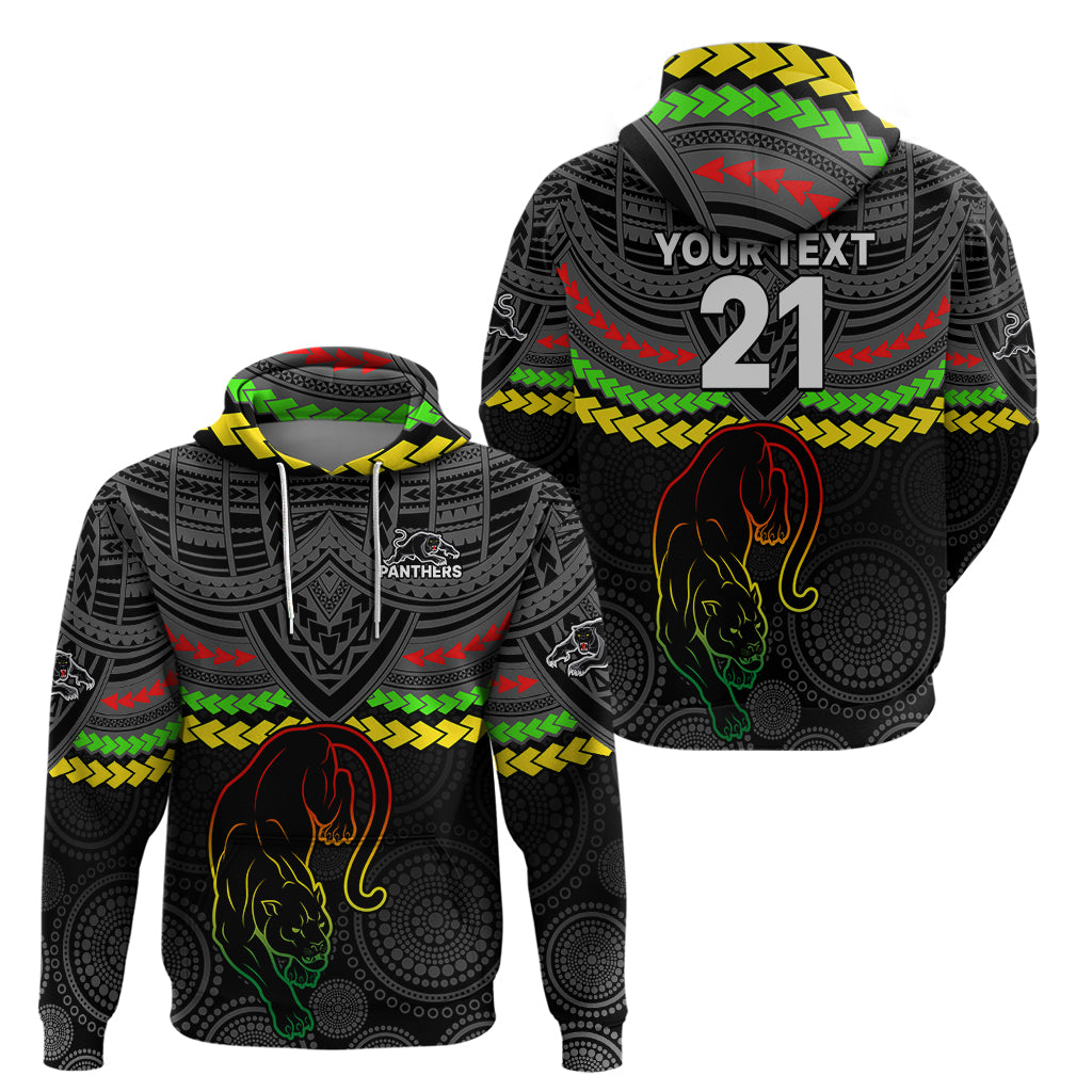 Custom Panthers Rugby Hoodie Polynesian and Aboriginal Vibe LT9 - Vibe Hoodie Shop