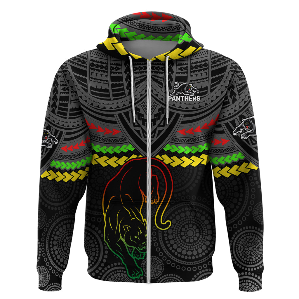 Custom Panthers Rugby Hoodie Polynesian and Aboriginal Vibe LT9 - Vibe Hoodie Shop