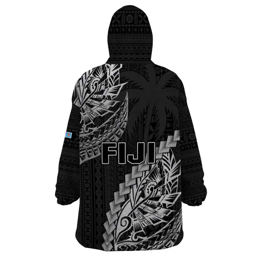 Fiji Rugby Wearable Blanket Hoodie Kaiviti Fijian Tribal World Cup Black - Vibe Hoodie Shop