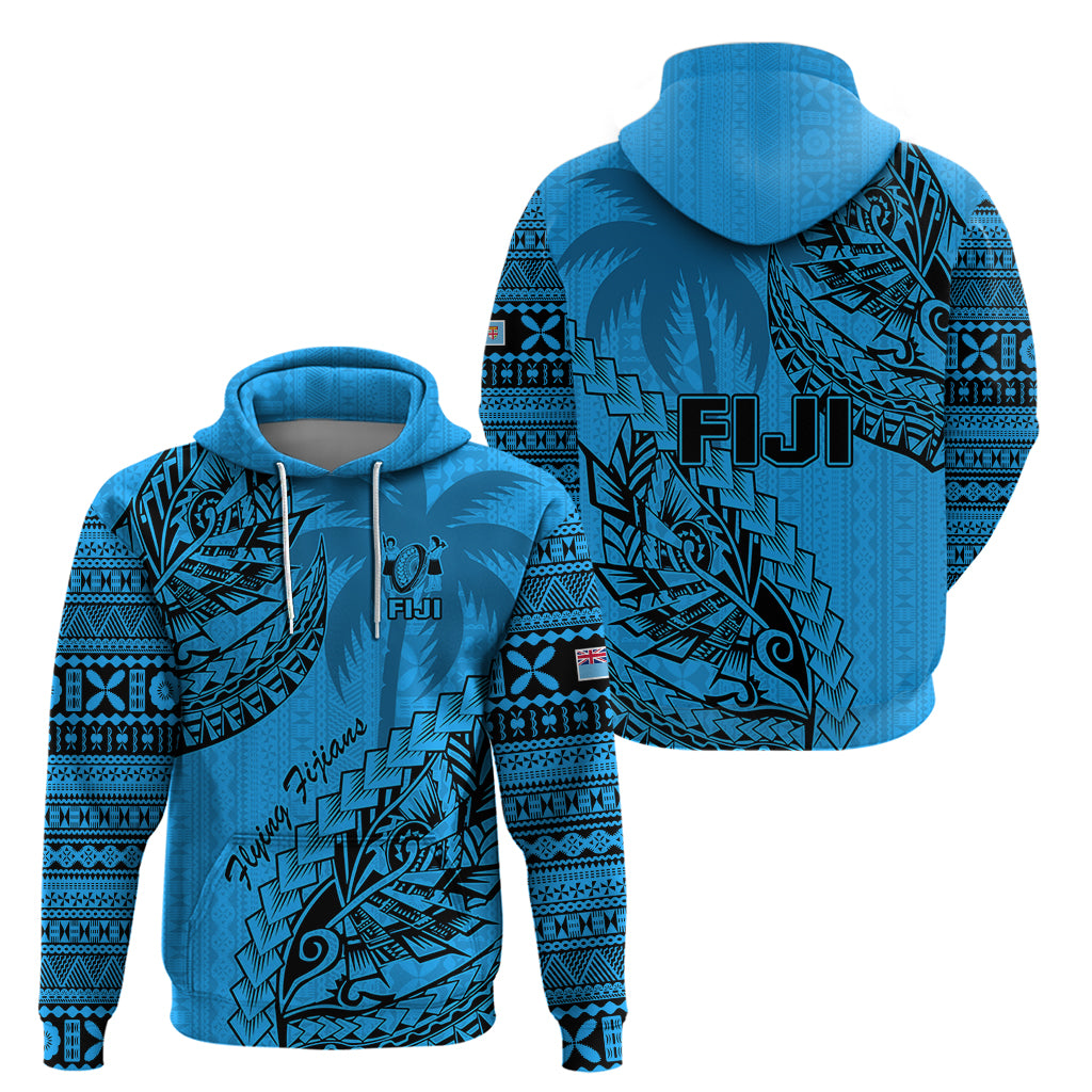 Fiji Rugby Hoodie Kaiviti Fijian Tribal World Cup Blue No1 LT9 - Vibe Hoodie Shop