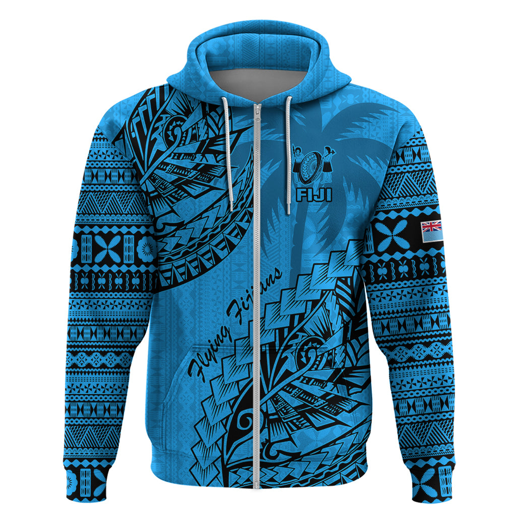 Fiji Rugby Hoodie Kaiviti Fijian Tribal World Cup Blue No1 LT9 - Vibe Hoodie Shop