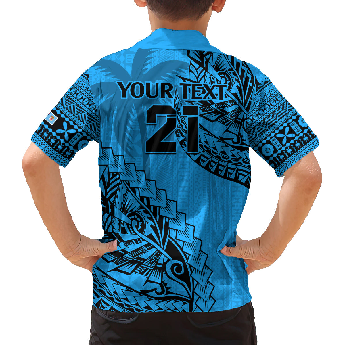 custom-fiji-rugby-family-matching-long-sleeve-bodycon-dress-and-hawaiian-shirt-kaiviti-fijian-tribal-world-cup-blue-no1