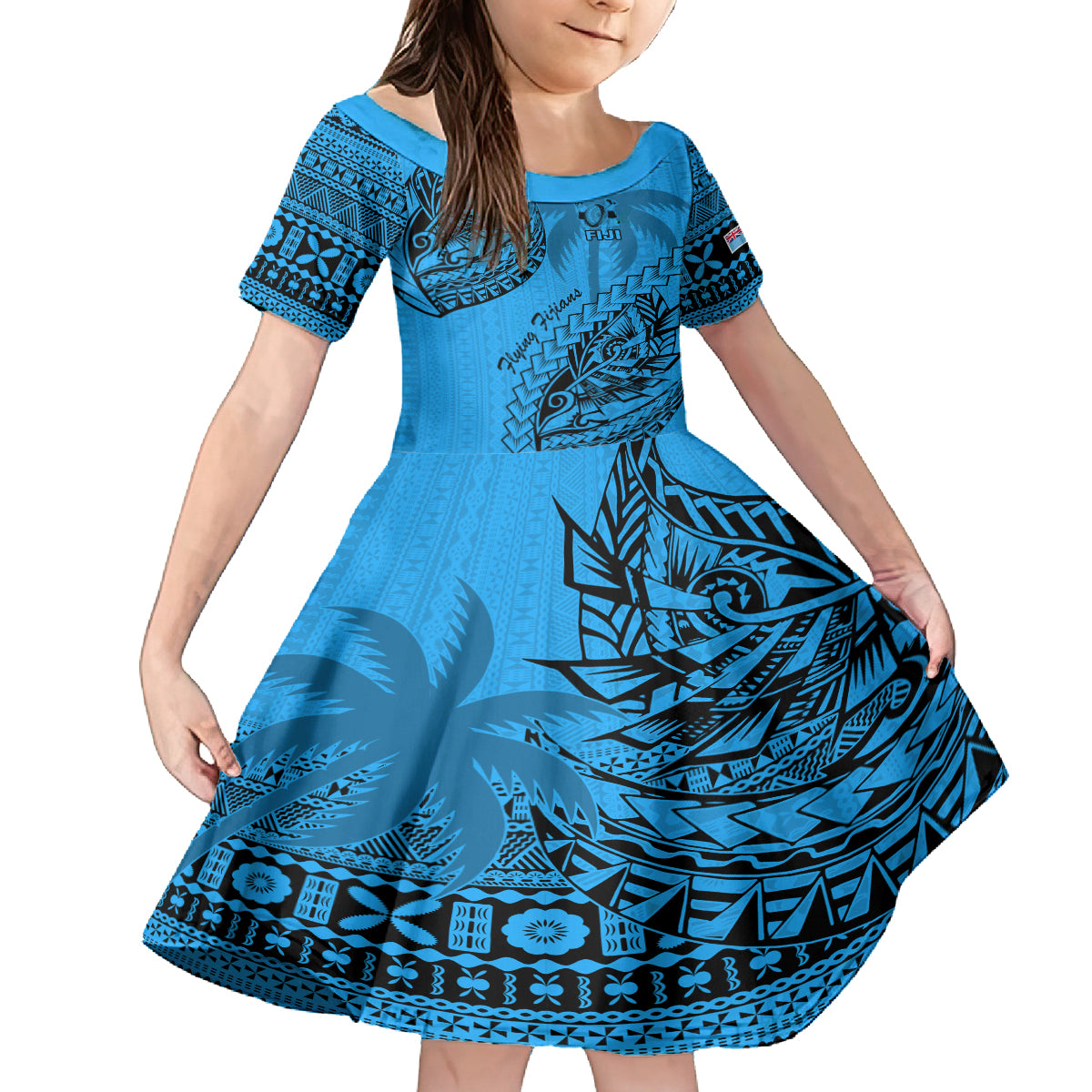 custom-fiji-rugby-family-matching-long-sleeve-bodycon-dress-and-hawaiian-shirt-kaiviti-fijian-tribal-world-cup-blue-no1