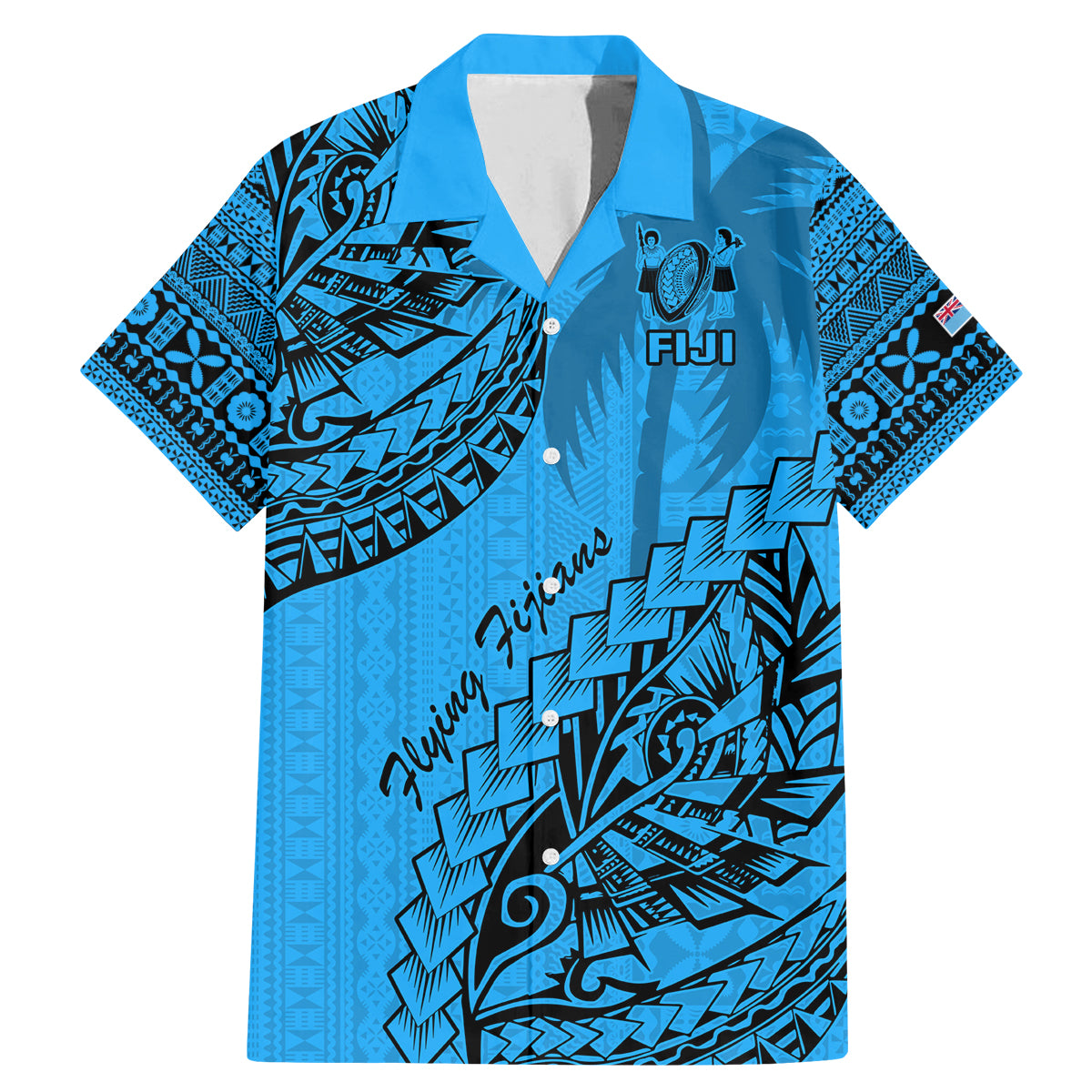 custom-fiji-rugby-family-matching-mermaid-dress-and-hawaiian-shirt-kaiviti-fijian-tribal-world-cup-blue-no1