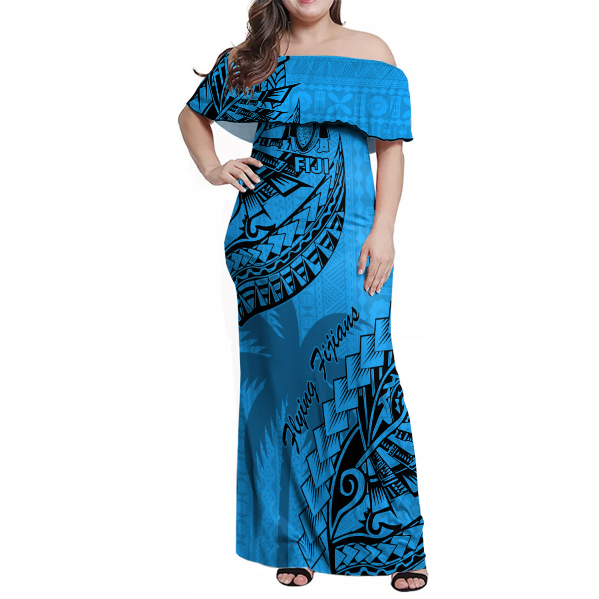 custom-fiji-rugby-family-matching-off-shoulder-maxi-dress-and-hawaiian-shirt-kaiviti-fijian-tribal-world-cup-blue-no1