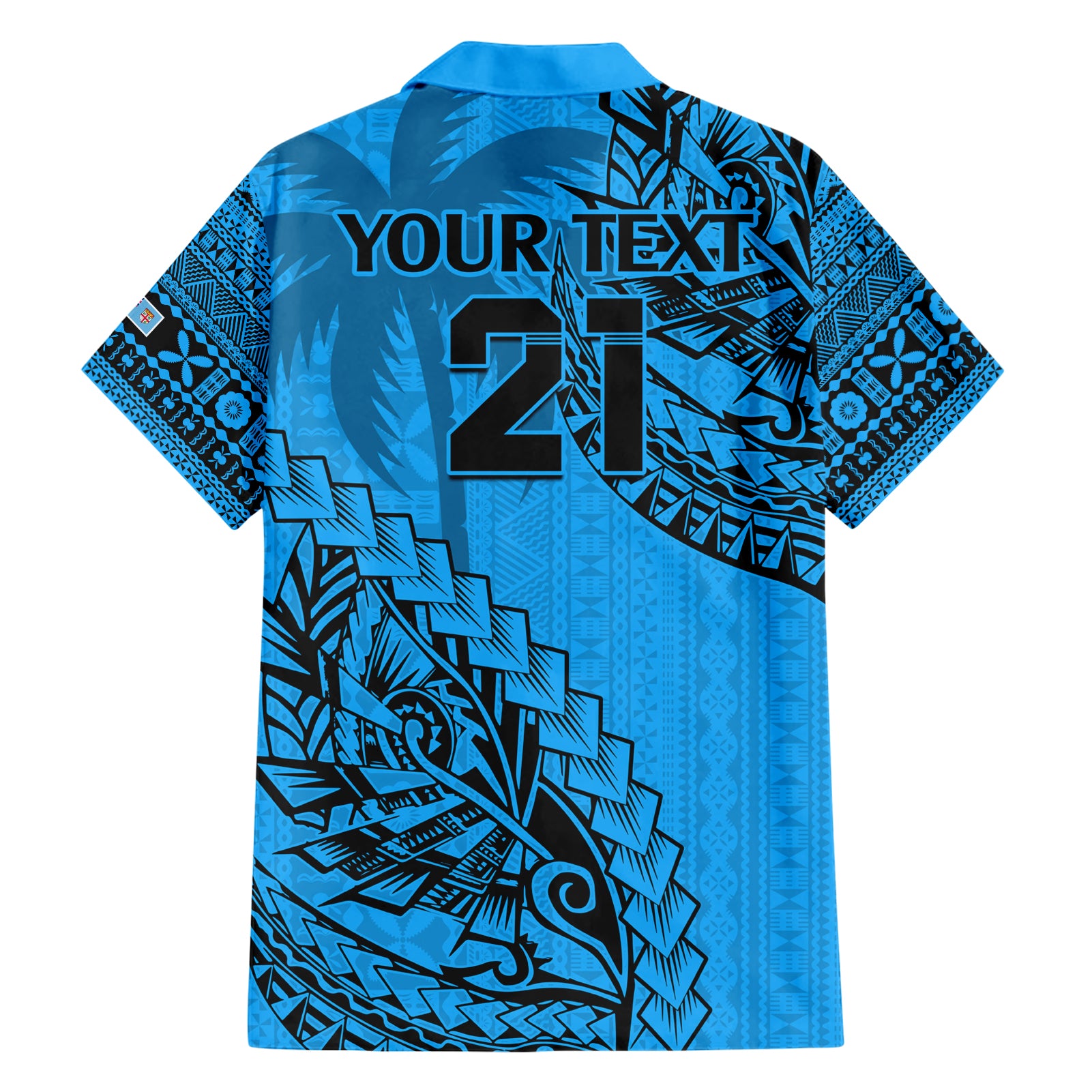 Custom Fiji Rugby Hawaiian Shirt Kaiviti Fijian Tribal World Cup Blue No1 - Vibe Hoodie Shop