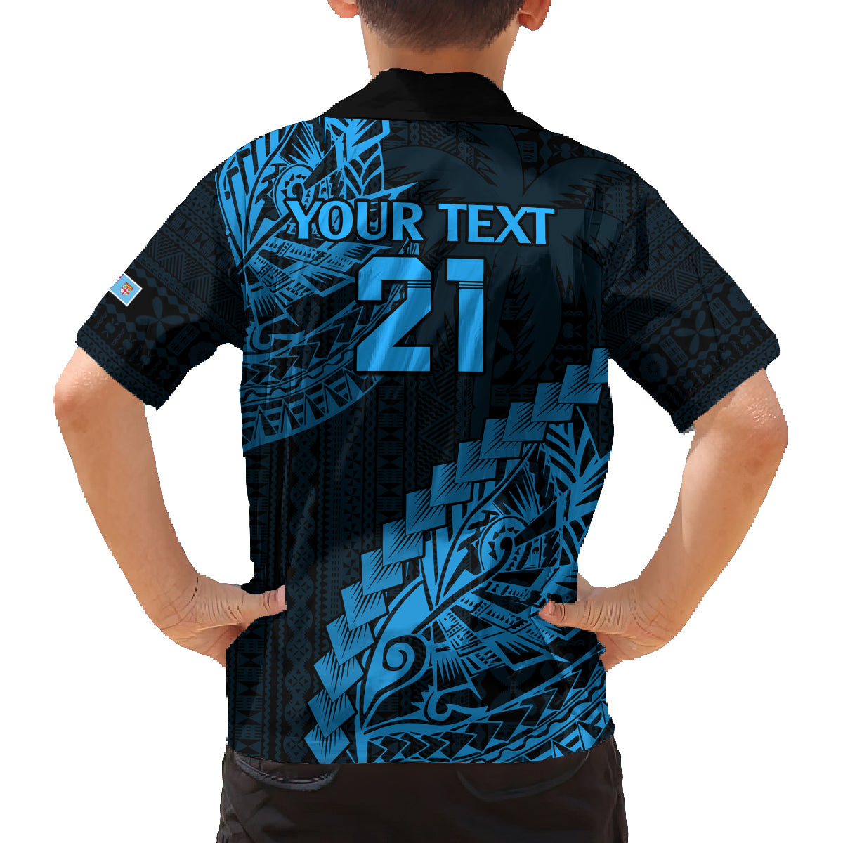 custom-fiji-rugby-family-matching-long-sleeve-bodycon-dress-and-hawaiian-shirt-kaiviti-fijian-tribal-world-cup-blue-no2