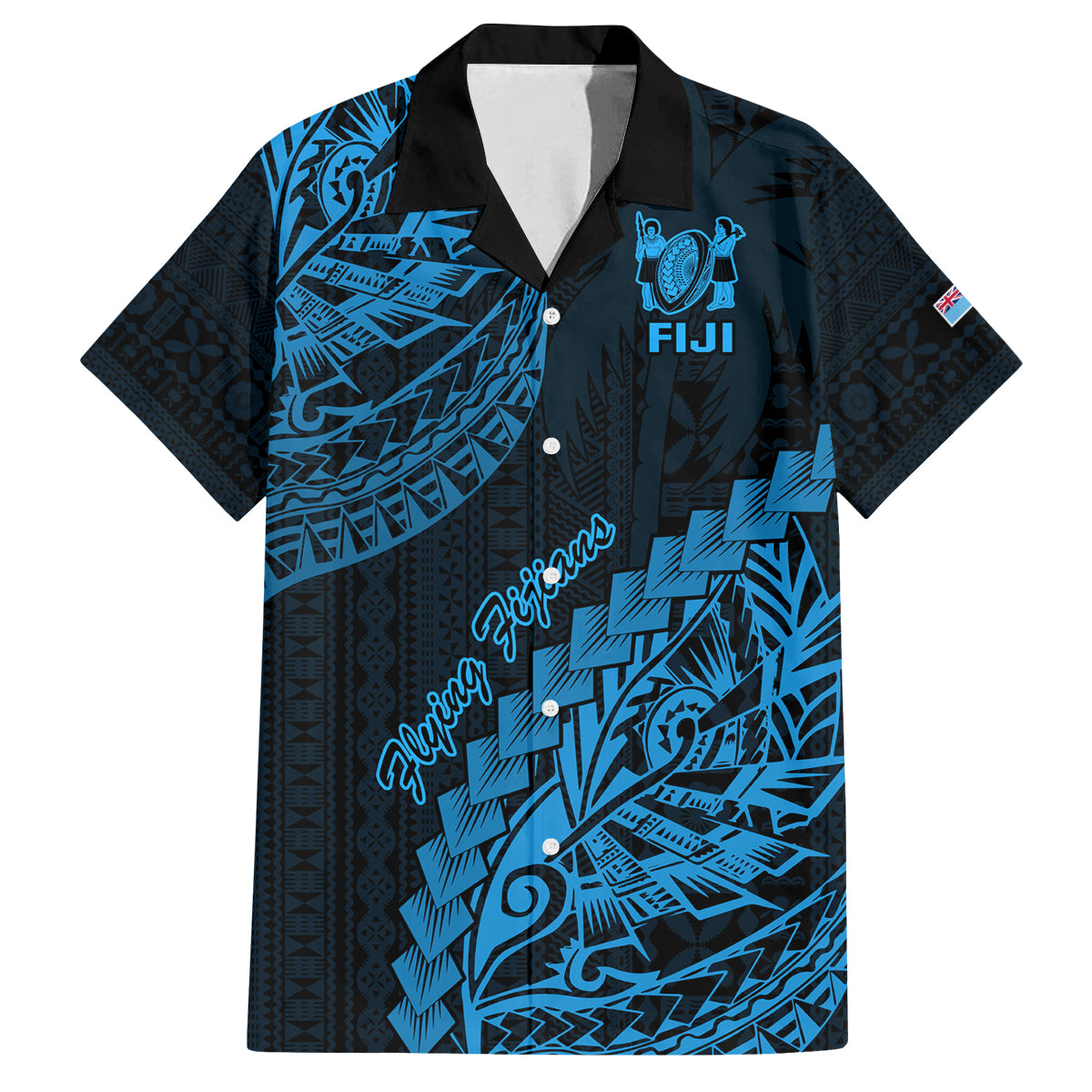 custom-fiji-rugby-family-matching-long-sleeve-bodycon-dress-and-hawaiian-shirt-kaiviti-fijian-tribal-world-cup-blue-no2