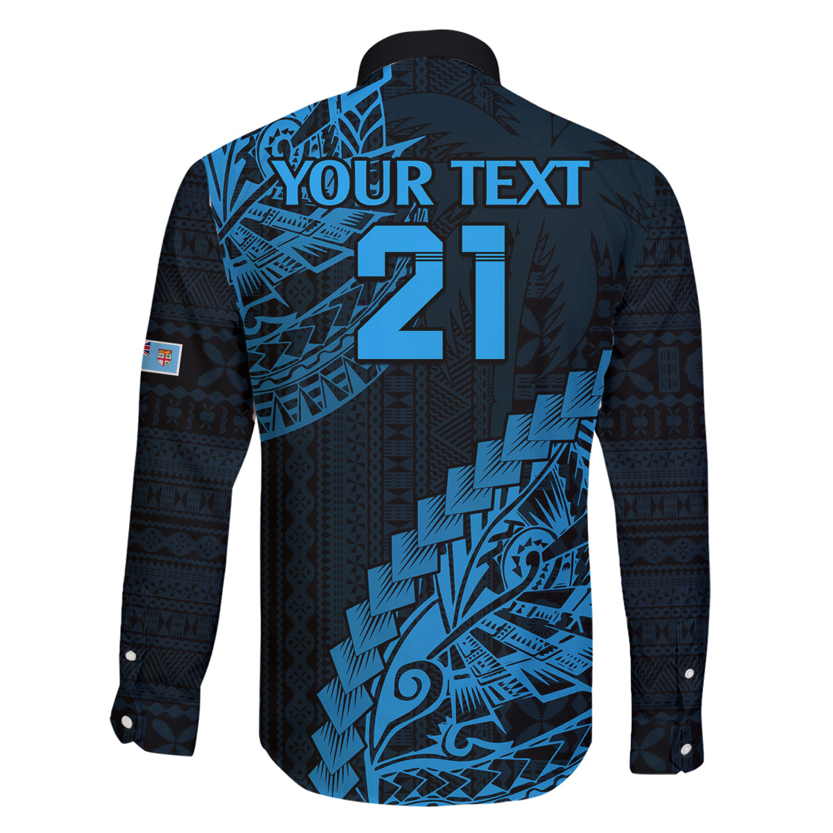 custom-fiji-rugby-family-matching-long-sleeve-bodycon-dress-and-hawaiian-shirt-kaiviti-fijian-tribal-world-cup-blue-no2