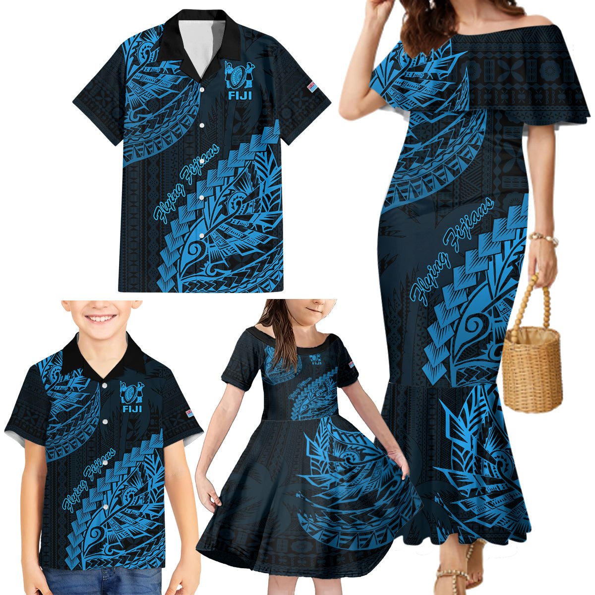 custom-fiji-rugby-family-matching-mermaid-dress-and-hawaiian-shirt-kaiviti-fijian-tribal-world-cup-blue-no2