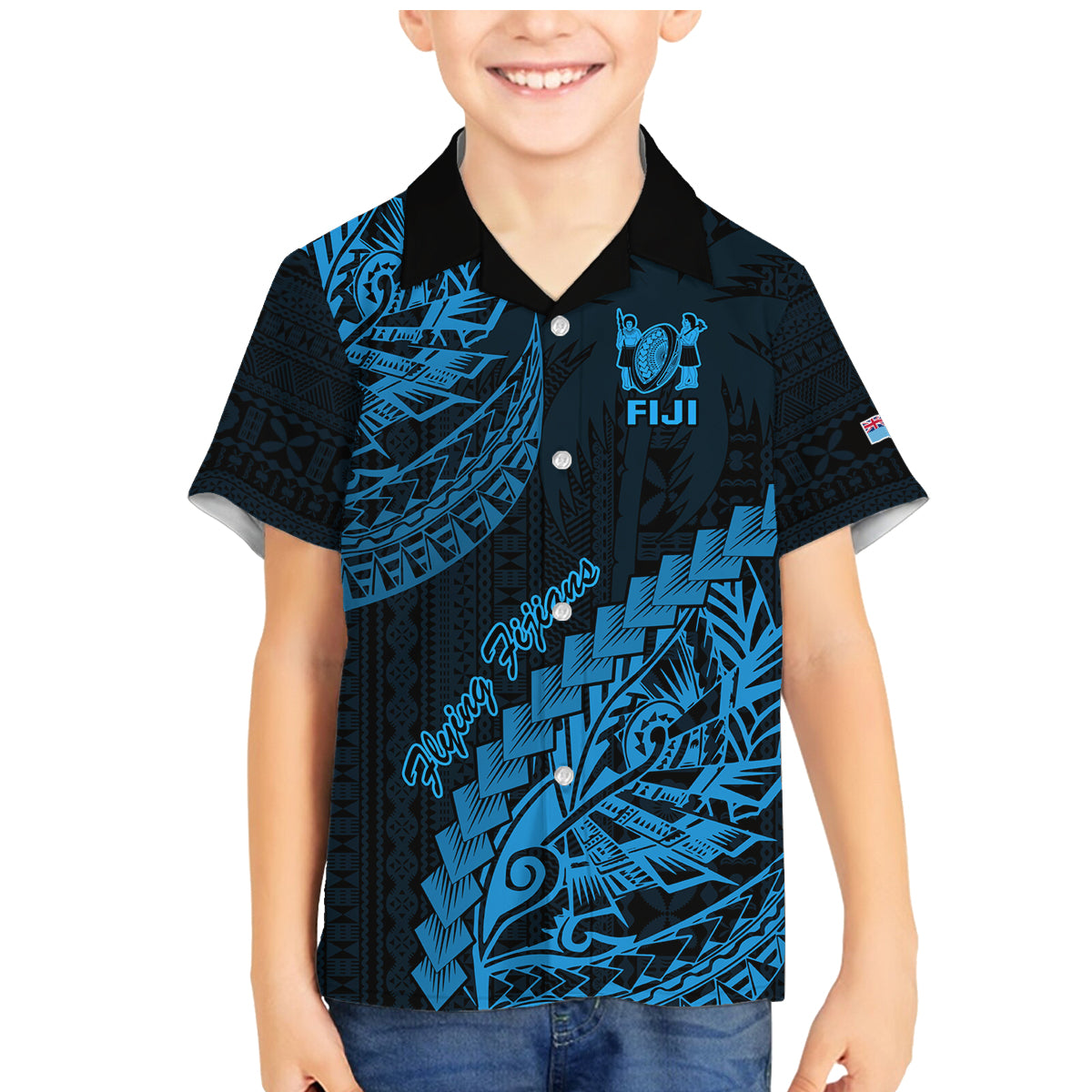 custom-fiji-rugby-family-matching-mermaid-dress-and-hawaiian-shirt-kaiviti-fijian-tribal-world-cup-blue-no2