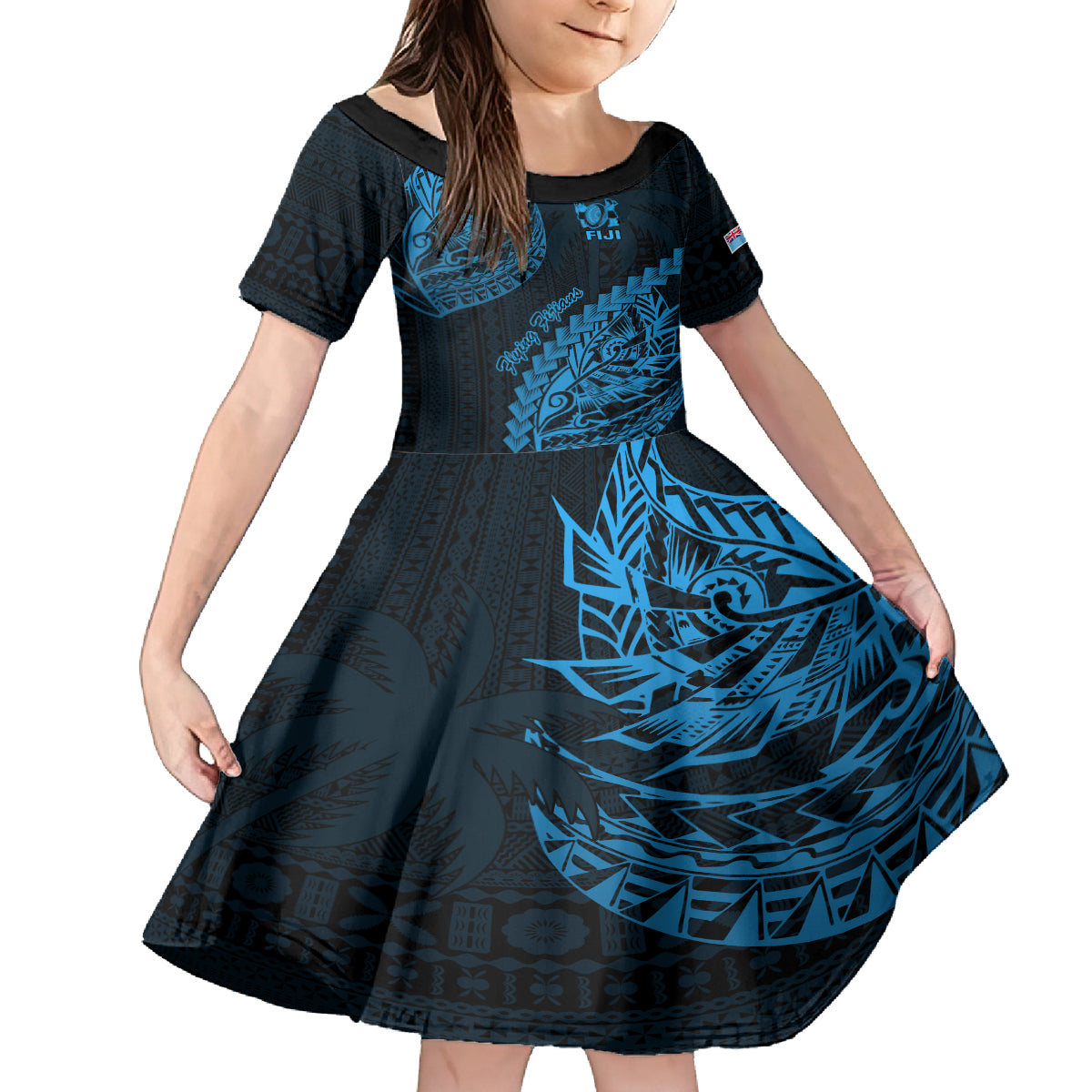 custom-fiji-rugby-family-matching-off-shoulder-maxi-dress-and-hawaiian-shirt-kaiviti-fijian-tribal-world-cup-blue-no2