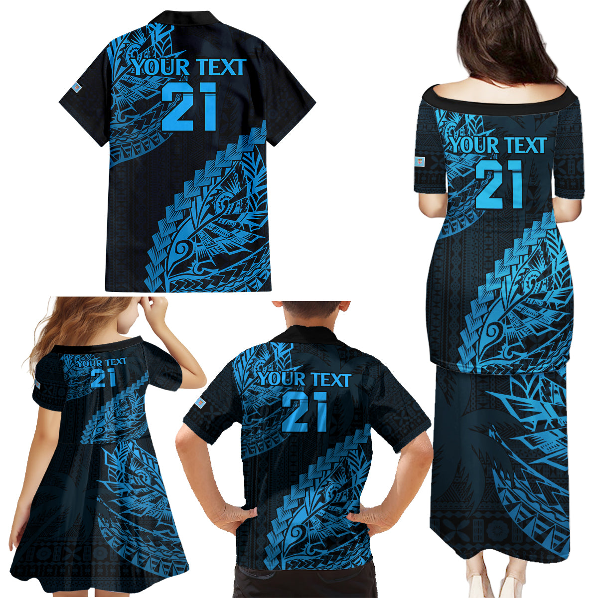 custom-fiji-rugby-family-matching-puletasi-dress-and-hawaiian-shirt-kaiviti-fijian-tribal-world-cup-blue-no2