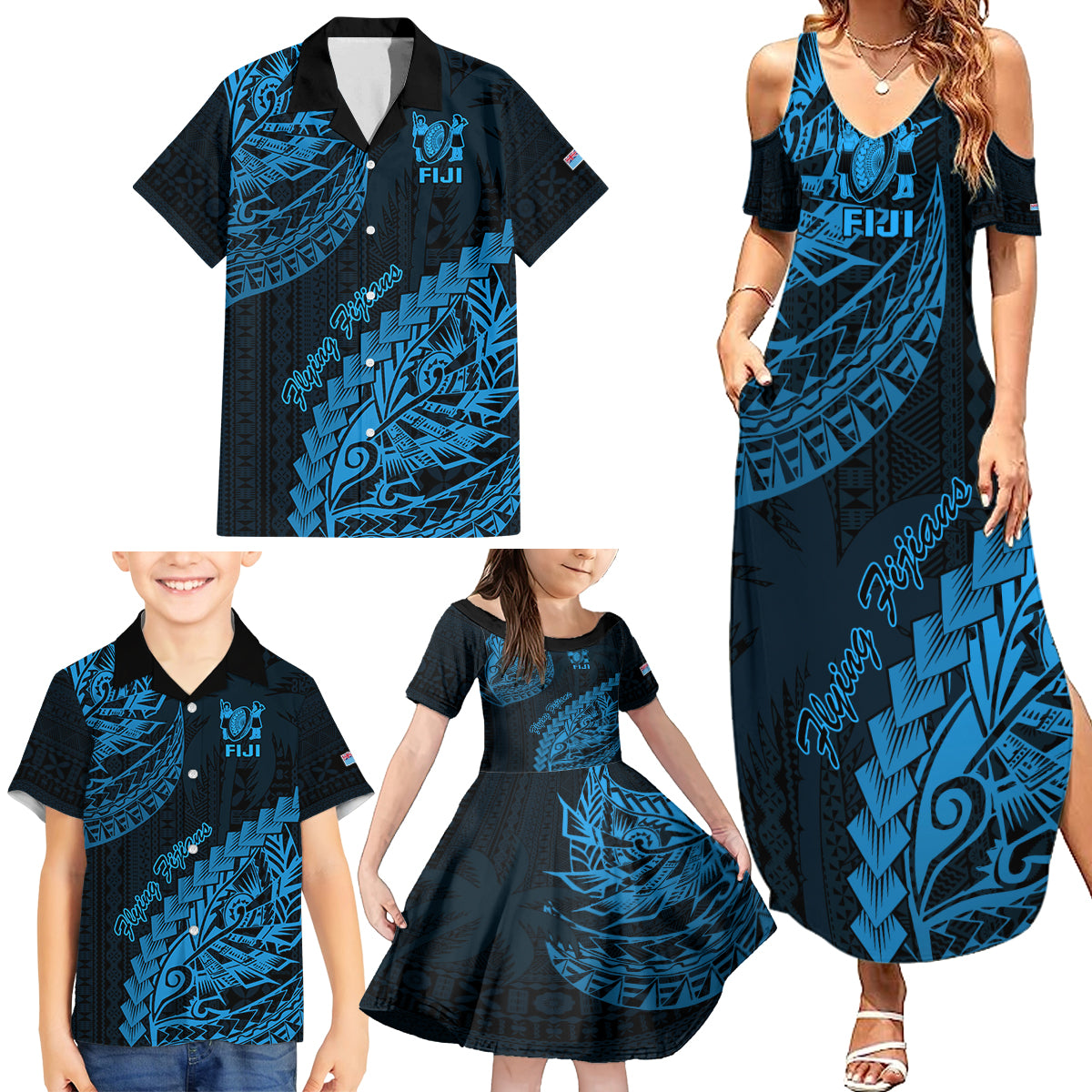 custom-fiji-rugby-family-matching-summer-maxi-dress-and-hawaiian-shirt-kaiviti-fijian-tribal-world-cup-blue-no2