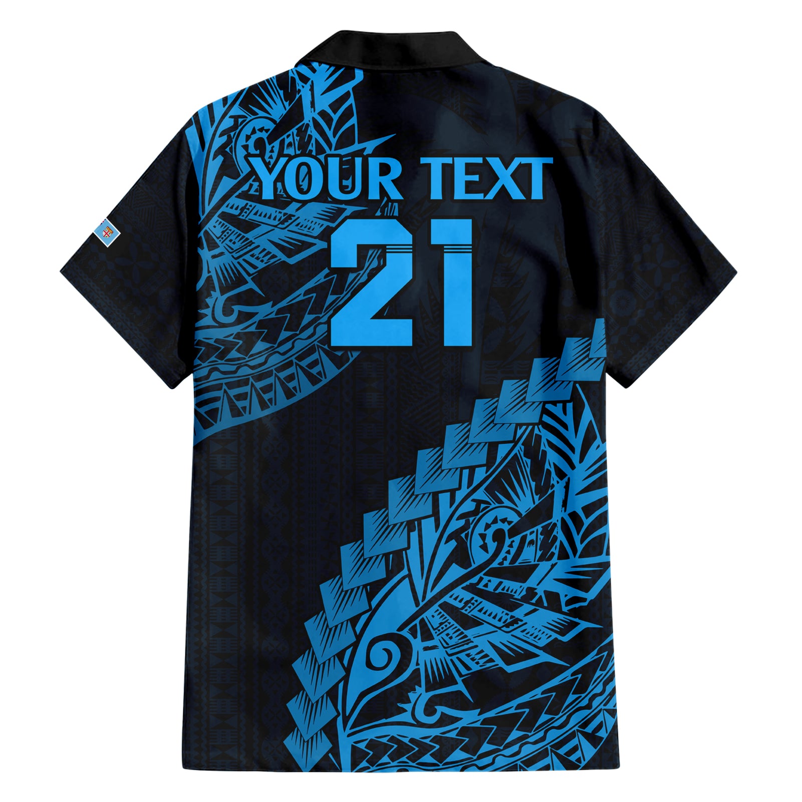 Custom Fiji Rugby Hawaiian Shirt Kaiviti Fijian Tribal World Cup Blue No2 - Vibe Hoodie Shop