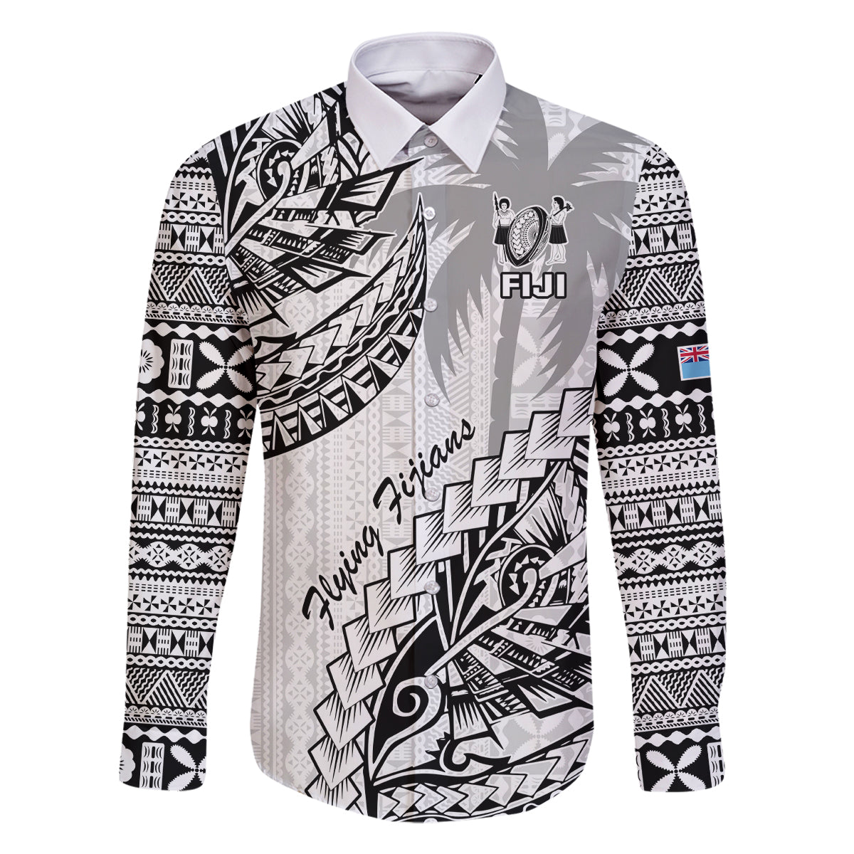 custom-fiji-rugby-family-matching-long-sleeve-bodycon-dress-and-hawaiian-shirt-kaiviti-fijian-tribal-world-cup-white