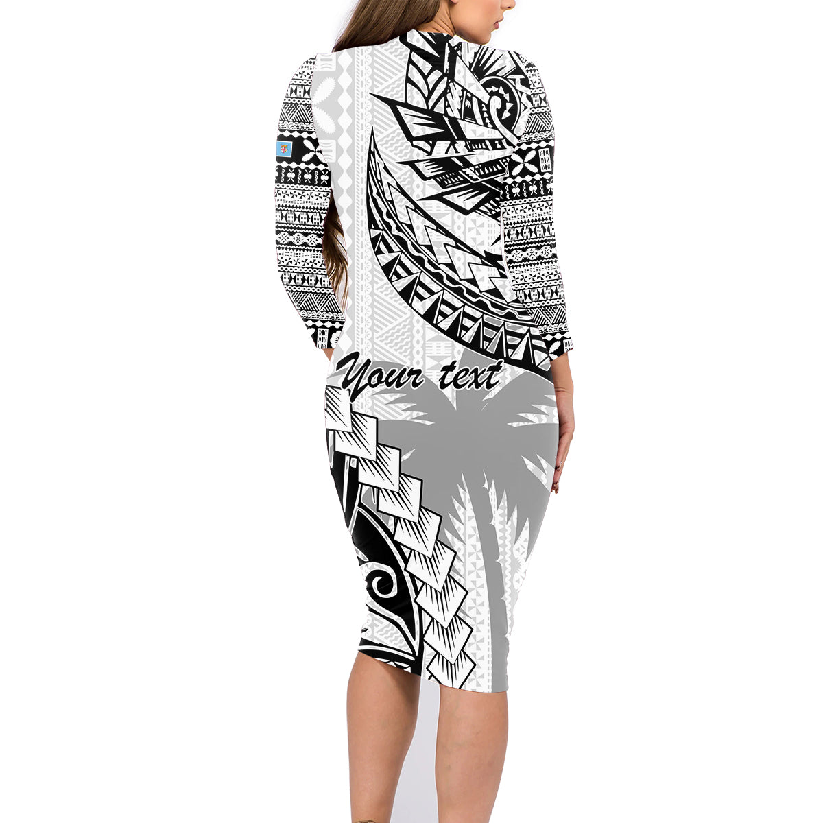 custom-fiji-rugby-family-matching-long-sleeve-bodycon-dress-and-hawaiian-shirt-kaiviti-fijian-tribal-world-cup-white