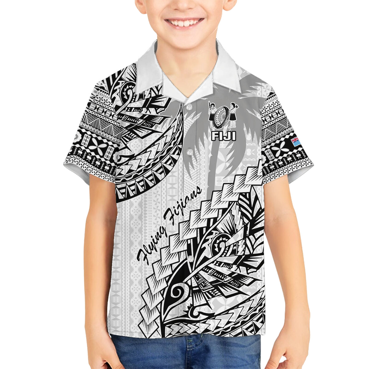 custom-fiji-rugby-family-matching-off-shoulder-long-sleeve-dress-and-hawaiian-shirt-kaiviti-fijian-tribal-world-cup-white