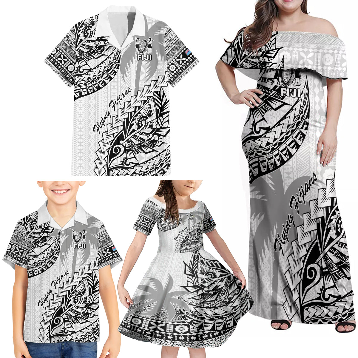 custom-fiji-rugby-family-matching-off-shoulder-maxi-dress-and-hawaiian-shirt-kaiviti-fijian-tribal-world-cup-white