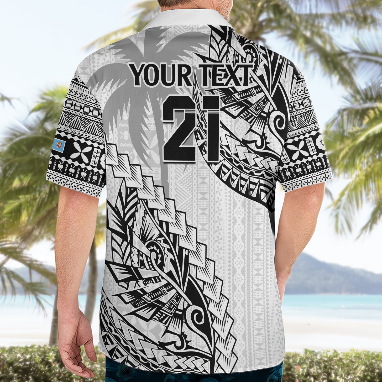 Custom Fiji Rugby Hawaiian Shirt Kaiviti Fijian Tribal World Cup White - Vibe Hoodie Shop