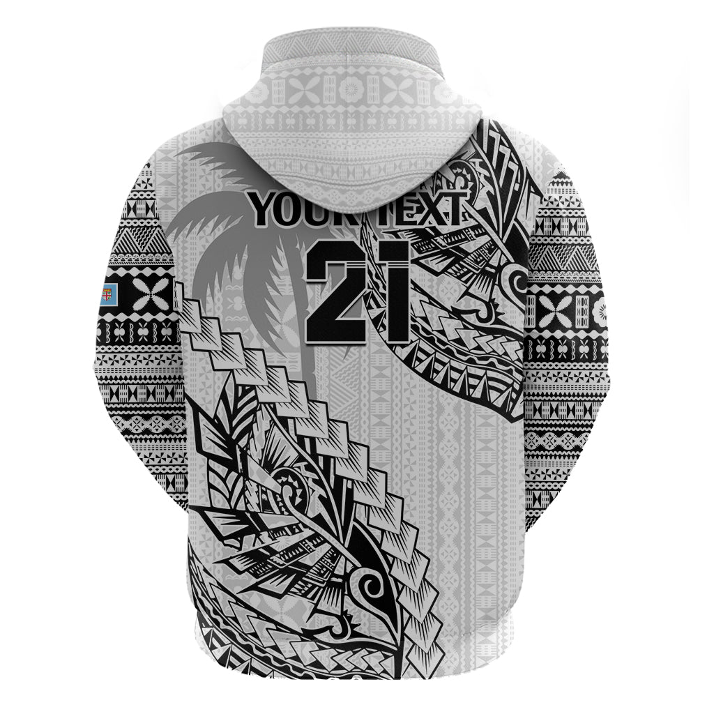 Custom Fiji Rugby Hoodie Kaiviti Fijian Tribal World Cup White LT9 - Vibe Hoodie Shop