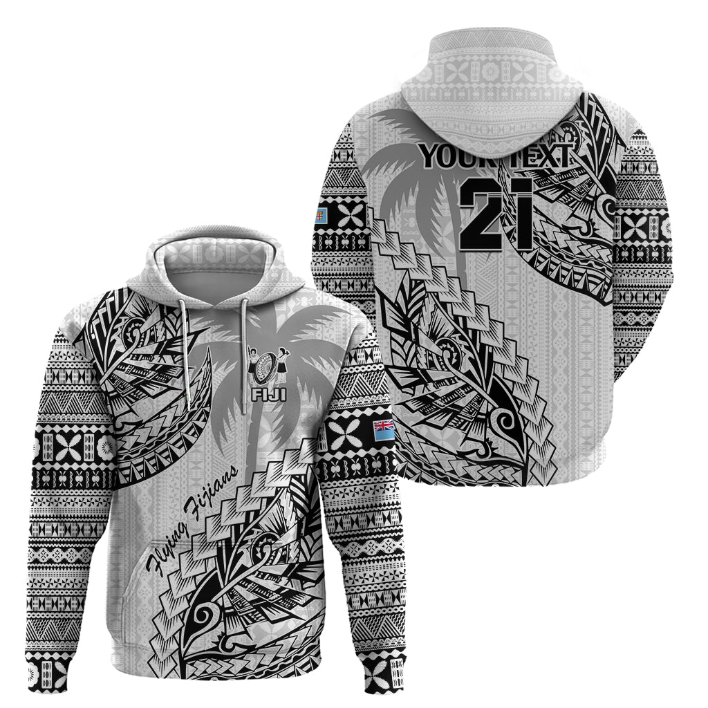 Custom Fiji Rugby Hoodie Kaiviti Fijian Tribal World Cup White LT9 - Vibe Hoodie Shop