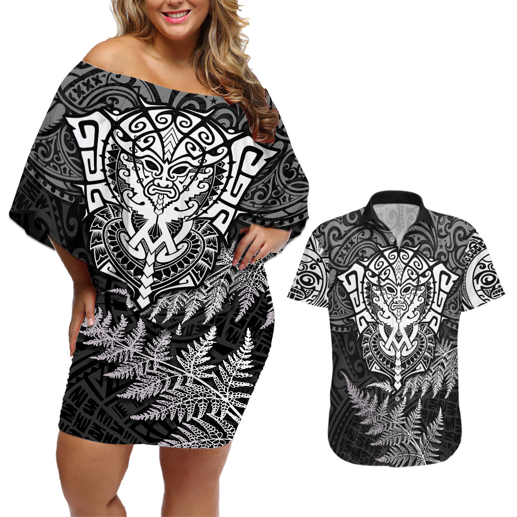 new-zealand-rugby-couples-matching-off-shoulder-short-dress-and-hawaiian-shirt-silver-fern-all-black-mix-ta-moko-white-style