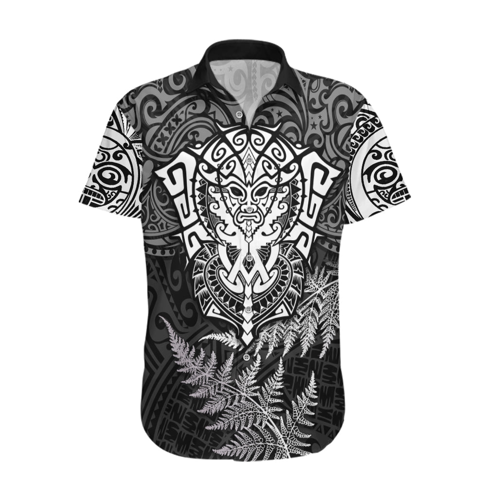 New Zealand Rugby Hawaiian Shirt Silver Fern All Black Mix Ta Moko White Style - Vibe Hoodie Shop
