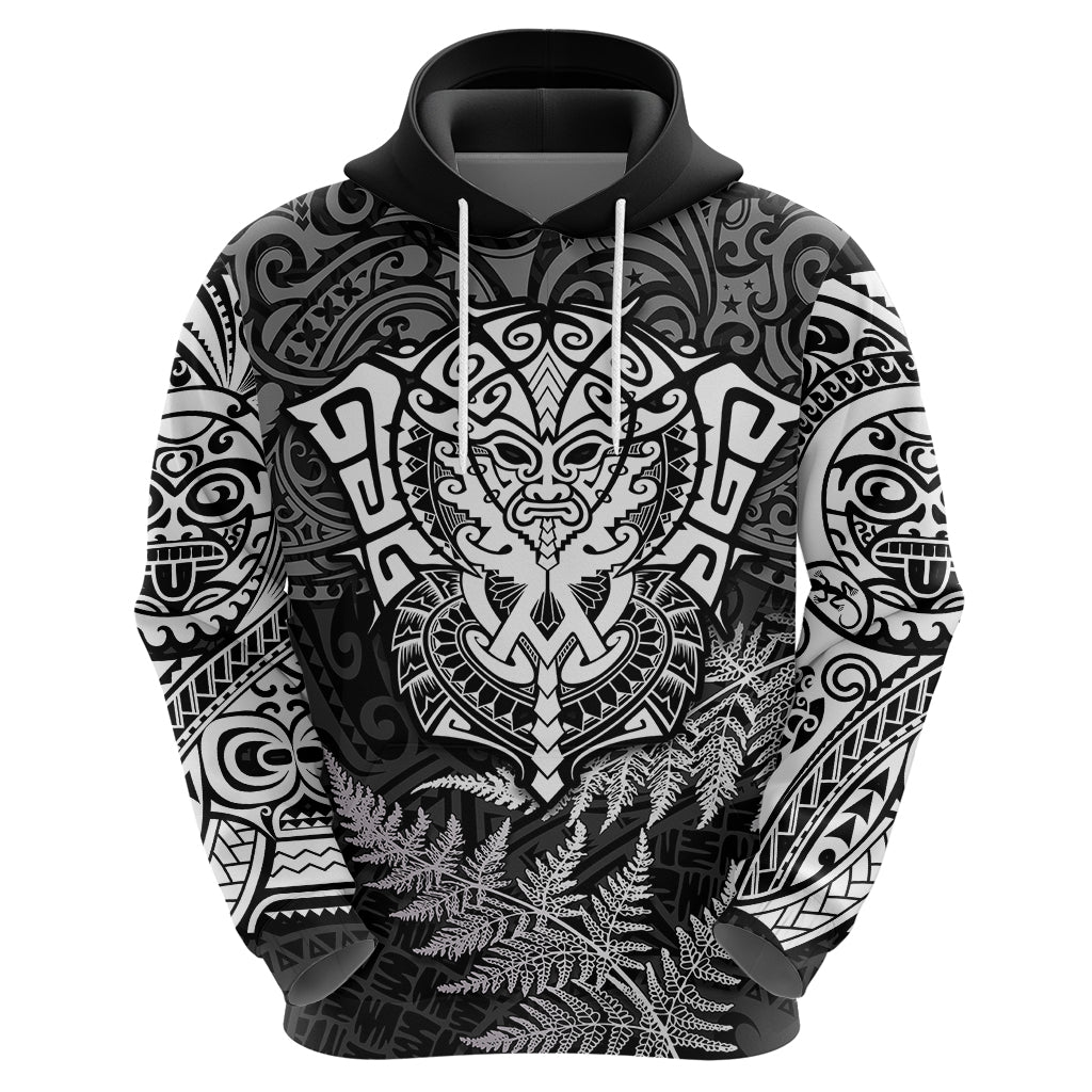 New Zealand Rugby Hoodie Silver Fern All Black Mix Ta Moko White Style LT9 - Vibe Hoodie Shop