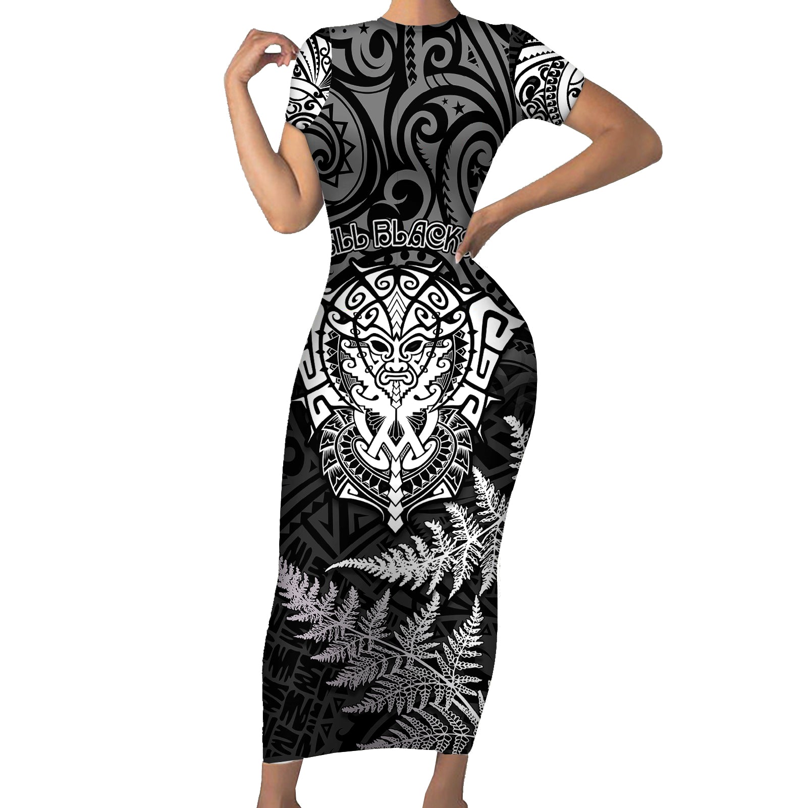 new-zealand-rugby-short-sleeve-bodycon-dress-silver-fern-all-black-mix-ta-moko-white-style