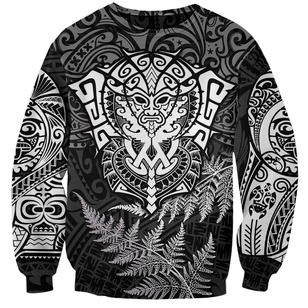 New Zealand Rugby Sweatshirt Silver Fern All Black Mix Ta Moko White Style - Vibe Hoodie Shop