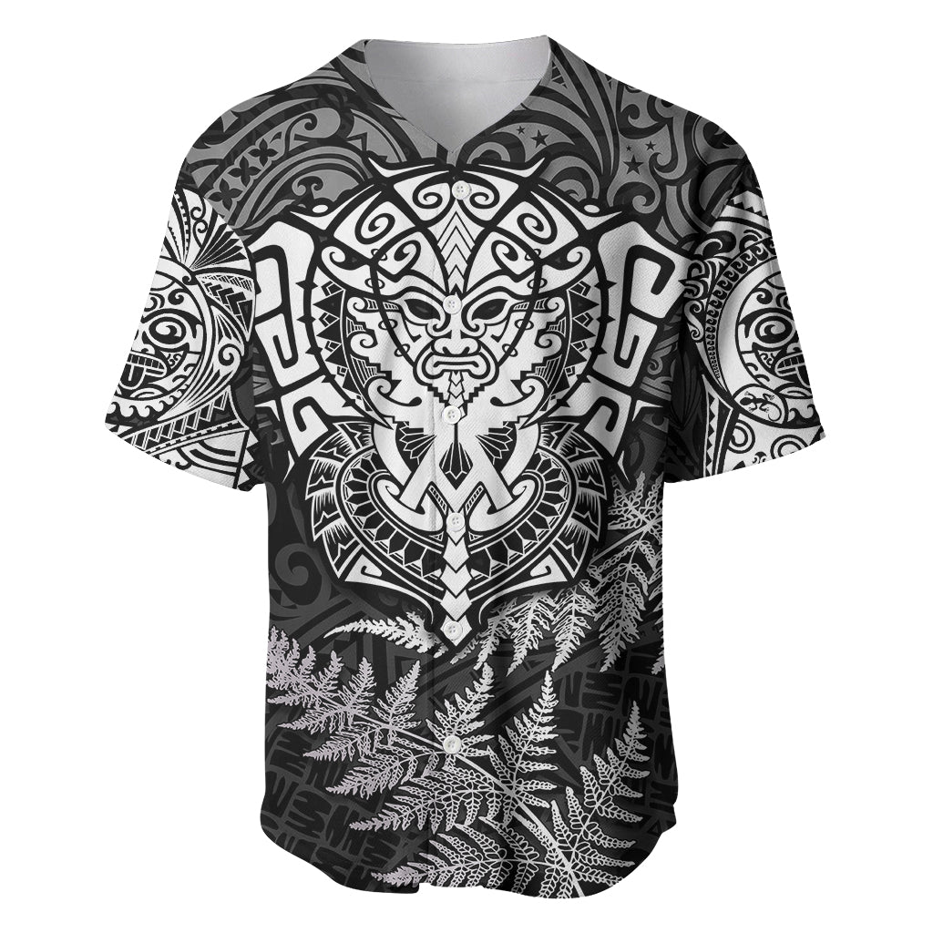 Personalised New Zealand Rugby Baseball Jersey Silver Fern All Black Mix Ta Moko White Style - Vibe Hoodie Shop