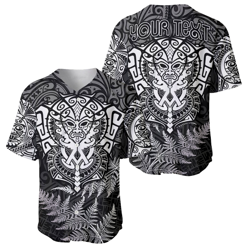 Personalised New Zealand Rugby Baseball Jersey Silver Fern All Black Mix Ta Moko White Style - Vibe Hoodie Shop