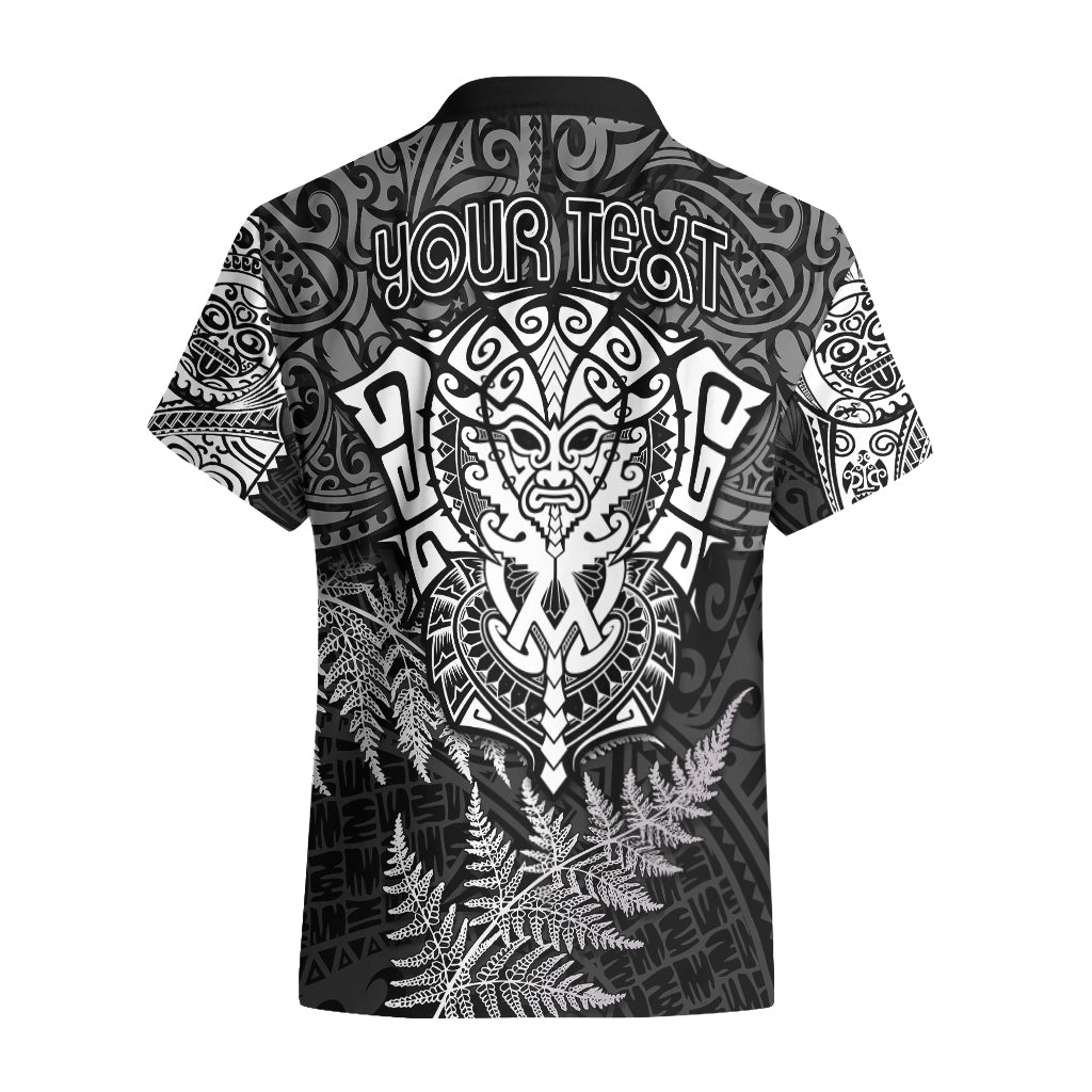 Personalised New Zealand Rugby Hawaiian Shirt Silver Fern All Black Mix Ta Moko White Style - Vibe Hoodie Shop