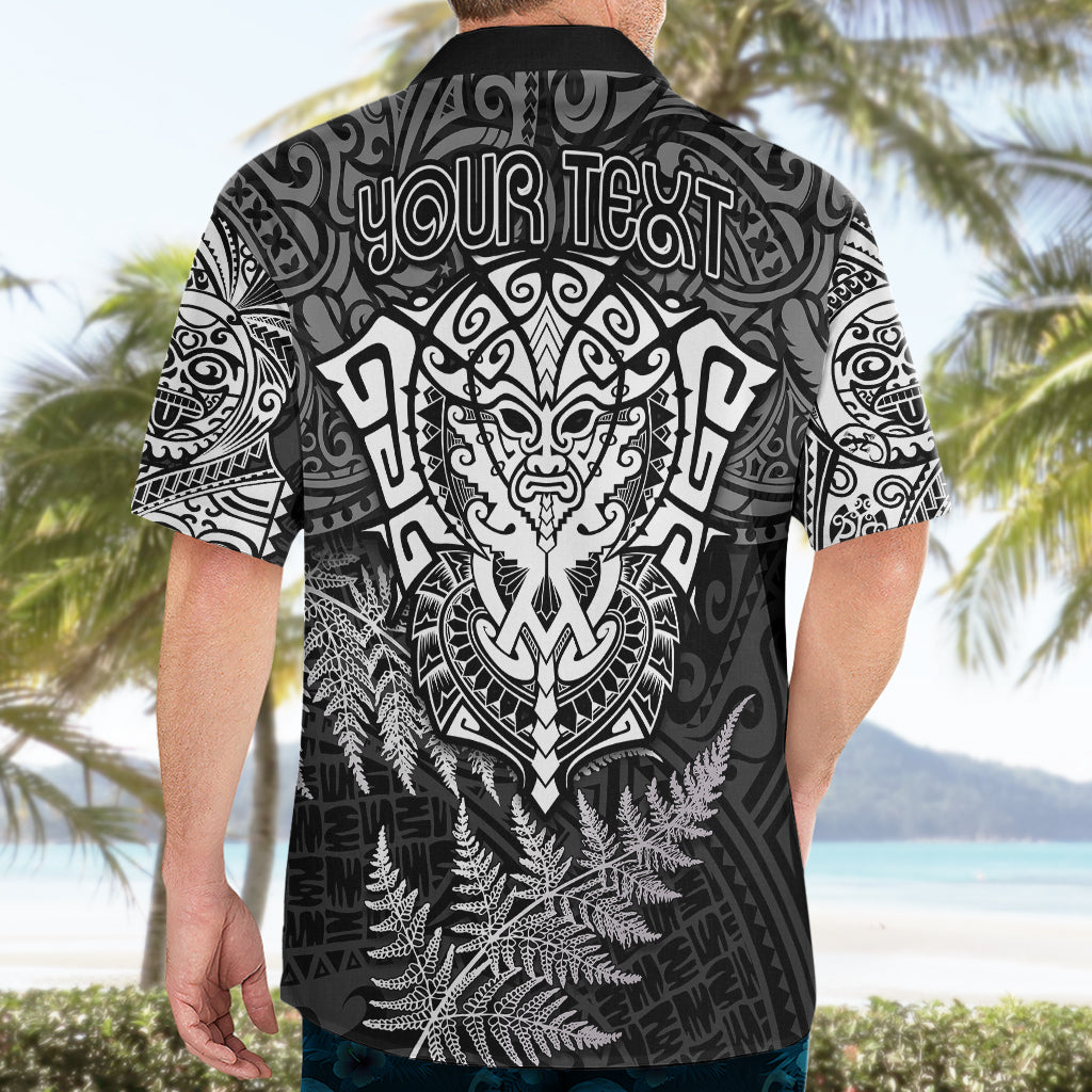 Personalised New Zealand Rugby Hawaiian Shirt Silver Fern All Black Mix Ta Moko White Style - Vibe Hoodie Shop