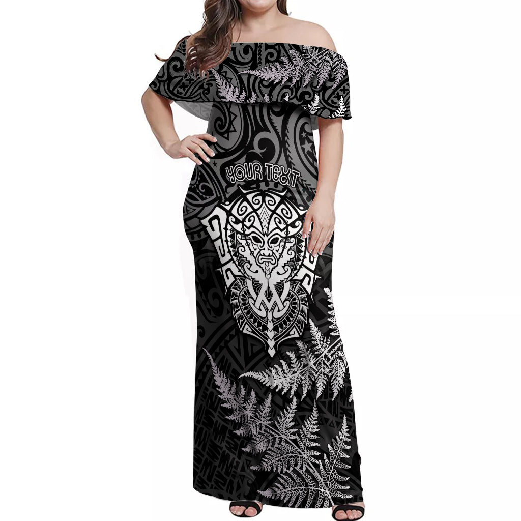 personalised-new-zealand-rugby-off-shoulder-maxi-dress-silver-fern-all-black-mix-ta-moko-white-style