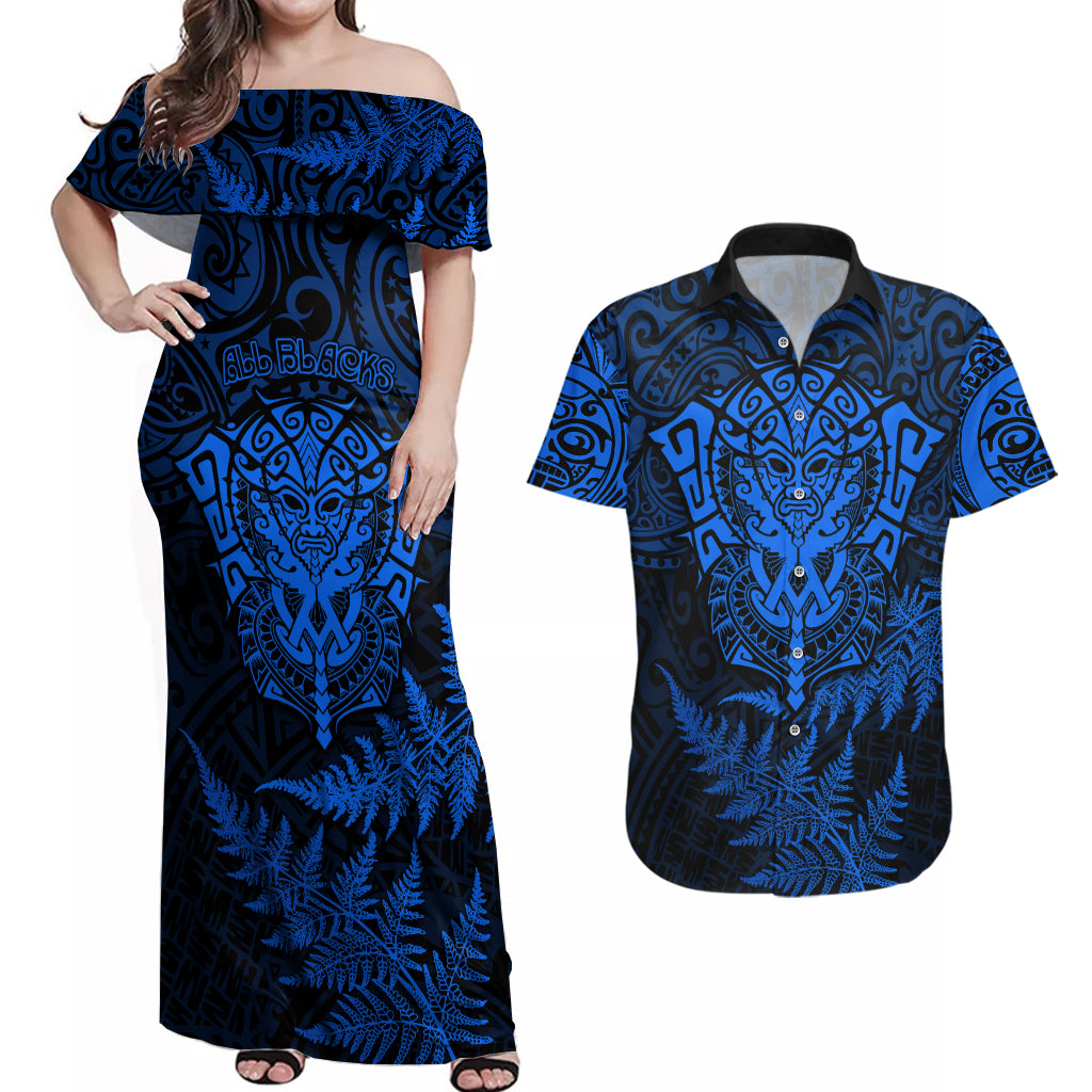 new-zealand-rugby-couples-matching-off-shoulder-maxi-dress-and-hawaiian-shirt-silver-fern-all-black-mix-ta-moko-blue-style