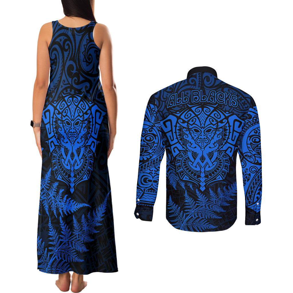 new-zealand-rugby-couples-matching-tank-maxi-dress-and-long-sleeve-button-shirts-silver-fern-all-black-mix-ta-moko-blue-style